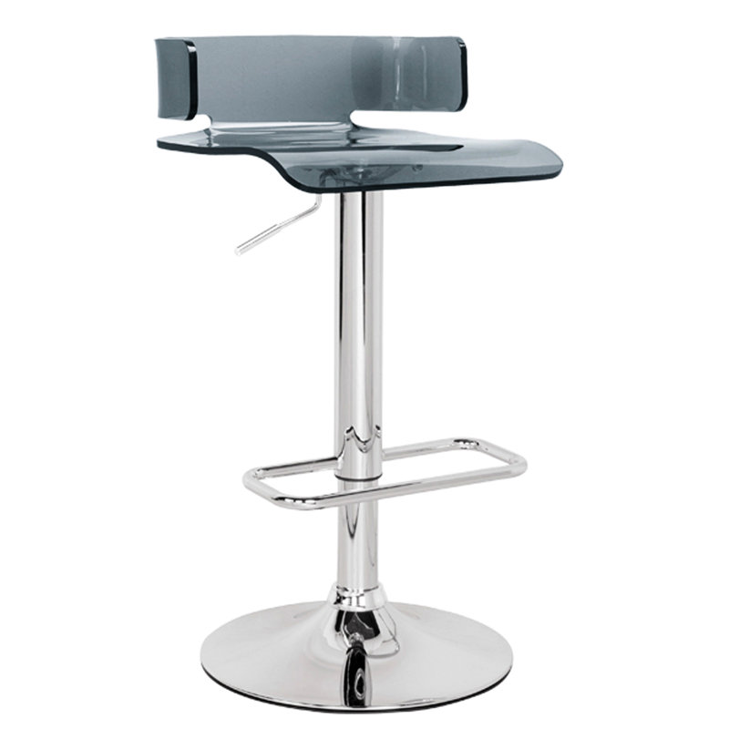 Tabouret réglable moderne avec siège pivotant à mouvement polyvalent gris et argent