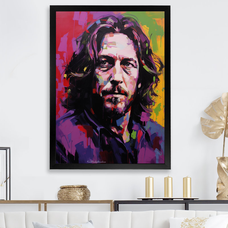 Violet Vedder Portrait sur toile, Cadre simple noir, H 32 po x l 24 po x P 1 po