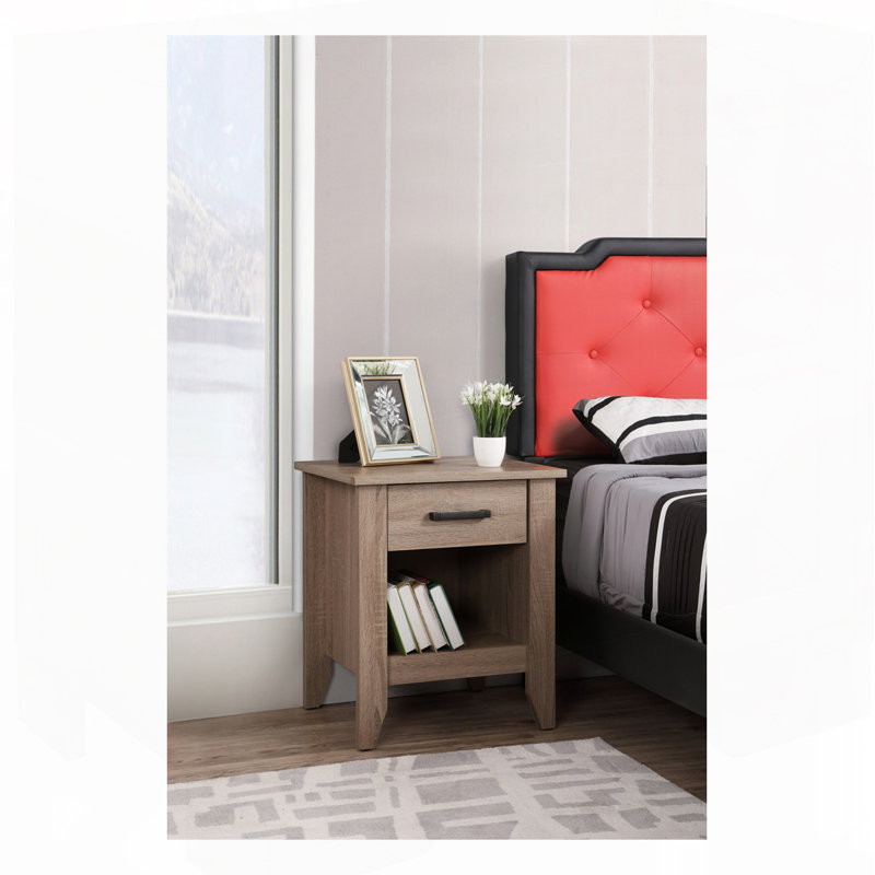 Table de chevet en bois, Brun