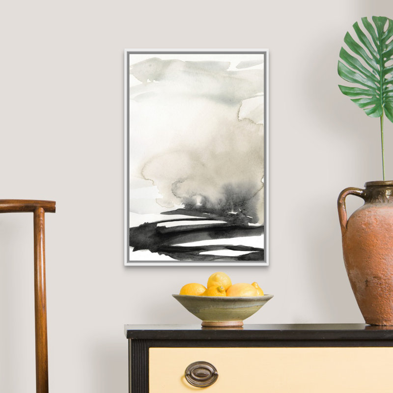 «Ebony Horizon Triptych I» par Jennifer Goldberger - reproduction d'art, H 26 po x l 18 po x P 1,75 po