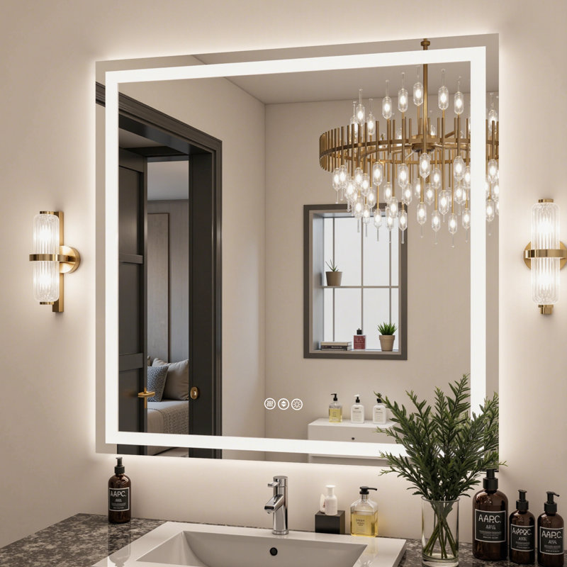 Miroir de salle de bain Lunara, 36 po x 36 po