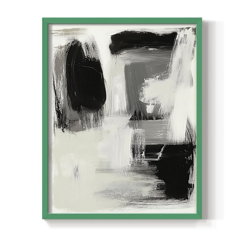 Série ABSTRACT DCCxxix - reproduction encadrée de qualité supérieure - prête à être accrochée - aucun clou requis, Vert