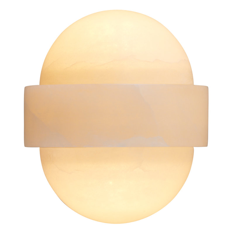 Wall Lamp Icarus Antique Brass Finish Alabaster