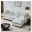 Canapé modulaire 96,5 po pour salon, canapé rembourré en chenille douce-717621202