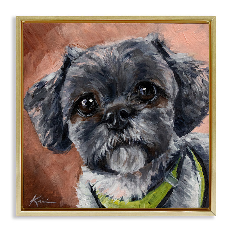 Portrait de chien Shih Tzu, Or, H 25 po x l 25 po