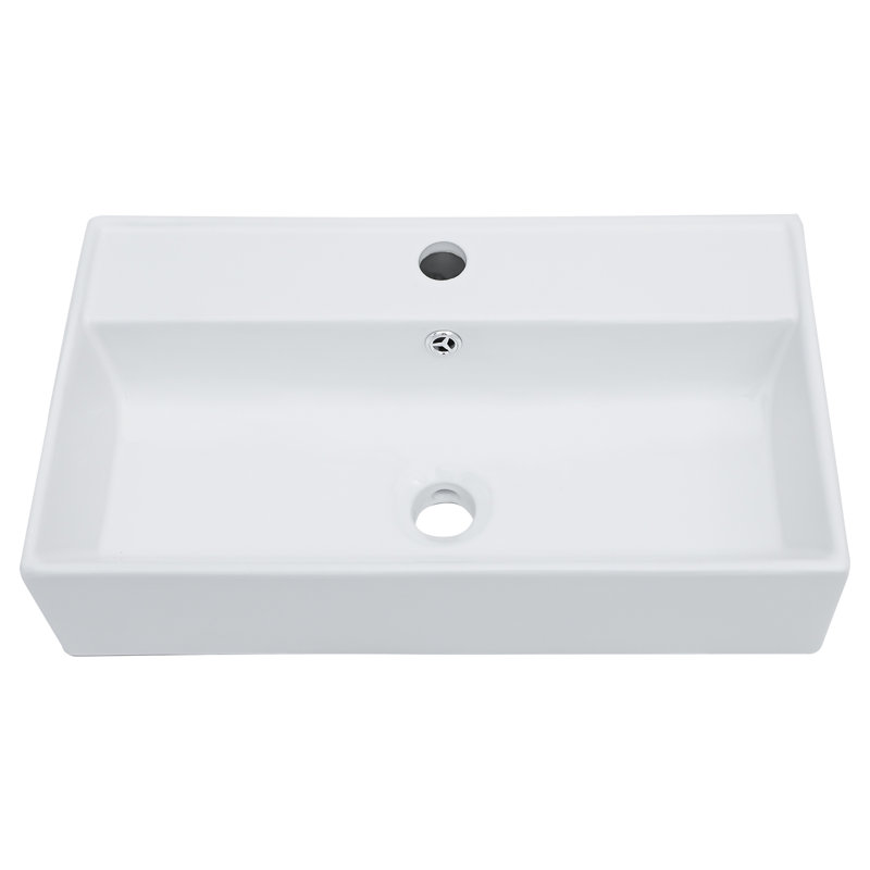 Lavabo de salle de bain mural en argile réfractaire de 21 po Lofeyo