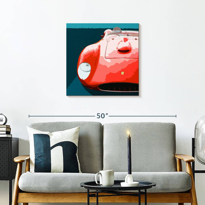 Mehar Red On Blue, 24" H x 24" W