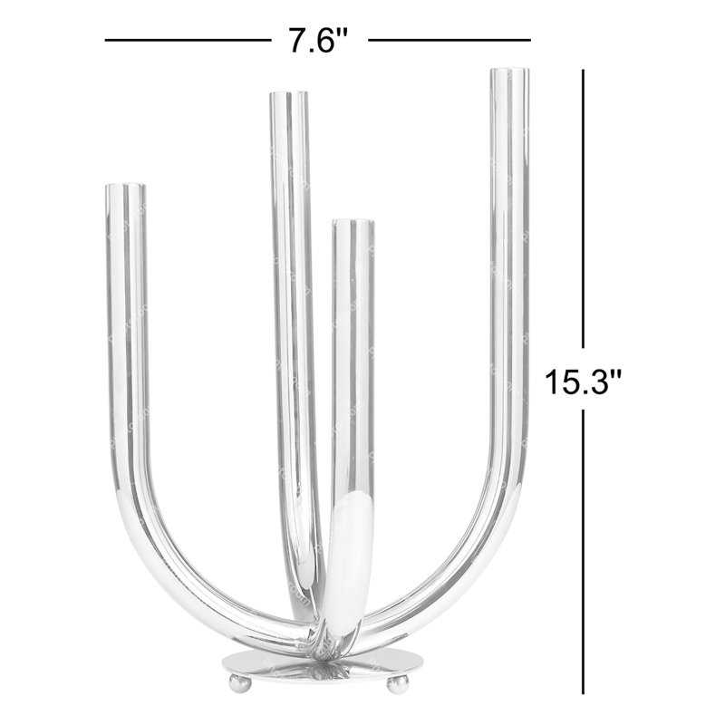 Bianca 15.3'' H Stainless Steel Tabletop Candelabra