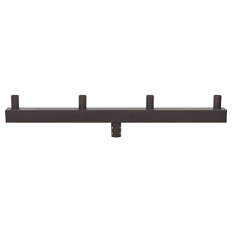 Low Profile Bullhorn Mounting Bracket With 4 Tenons Inline For 2 3/8 Inch Pole Top Tenon