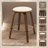 Hoxha Leather Round Counter Stool With Stained Poplar Wood Frame And 360-Degree Swivel Hoxha Collection-106908434