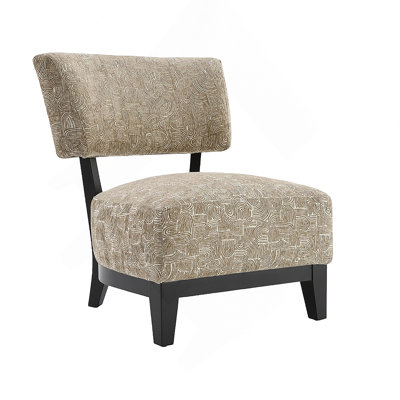 Contemporary Armless Accent Chair With Angled Design And Tapered Legs For Primary Living Room Decoration And Comfort