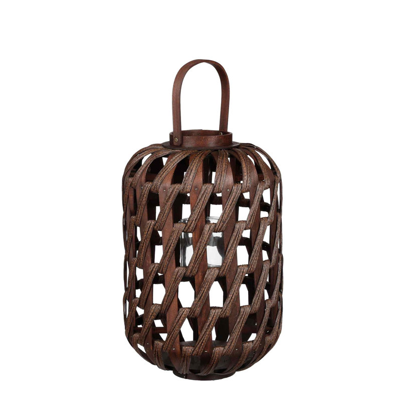 Polyester Lantern, Dark Brown, 49cm H x 31cm W x 31cm D