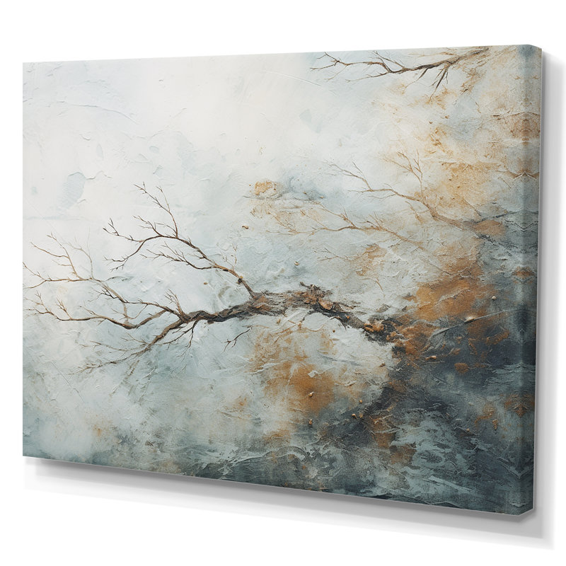 Bleu et blanc neige en fleurs I, Toile tendue, 34" H x 44" W
