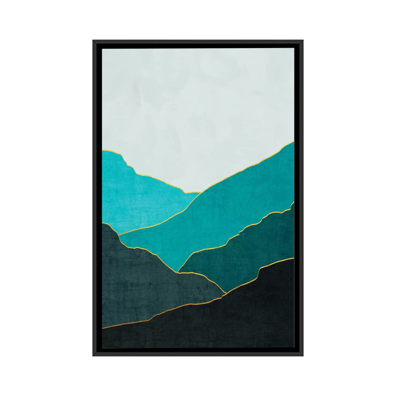 «Minimal Landscape IV», impression sur toile, H 26 po x l 18 po x P 1,5 po, Toile avec cadre noir, Pas de tapis