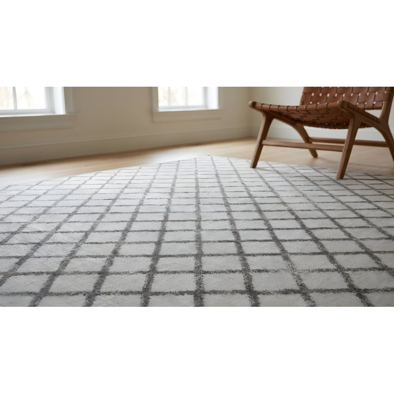 Tapis argent tissé à la main et à plat Moffett, Rectangle de 10 pi x 14 pi