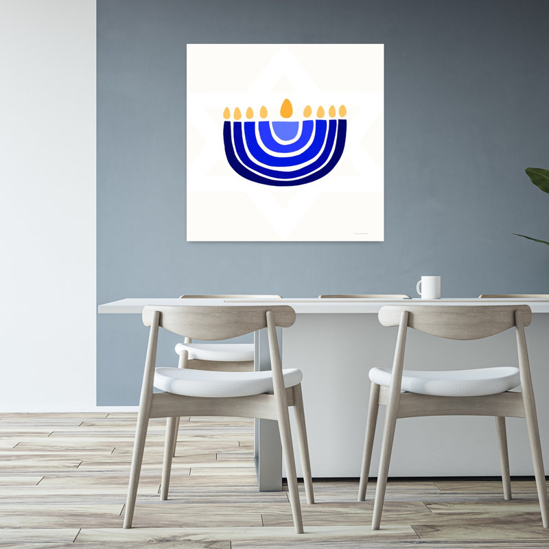 Art contemporain abstrait Rainbow Menorah, H 32 po x l 32 po