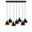 Lustre industriel moderne, structure en métal noir, hauteur réglable, 44 po x 16 po x 45 po | Plaque de base 30,7 po x 9,4 po x 1,2 po | 7 x douilles E27 (40 W maximum) | Design scandinave élégant pour la salle à manger et les espaces de vie-1632173375