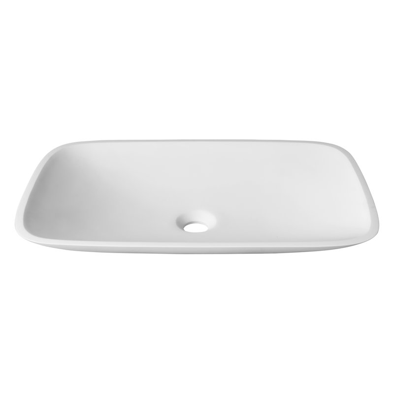 AGUA CANADA Francesca 15.15'' White Solid Surface Rectangular Bathroom Sink