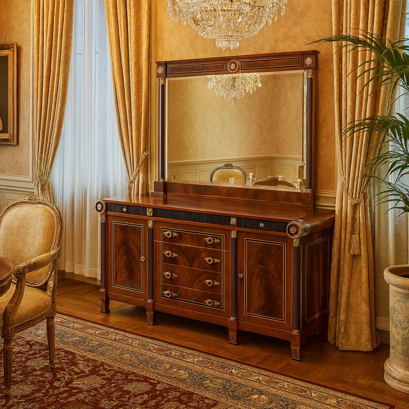 Empire Flat Solid Wood Dresser Mirror