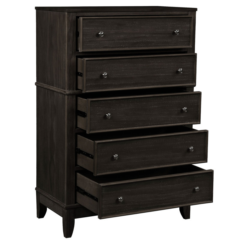 Commode 5 tiroirs Bottesford, Café