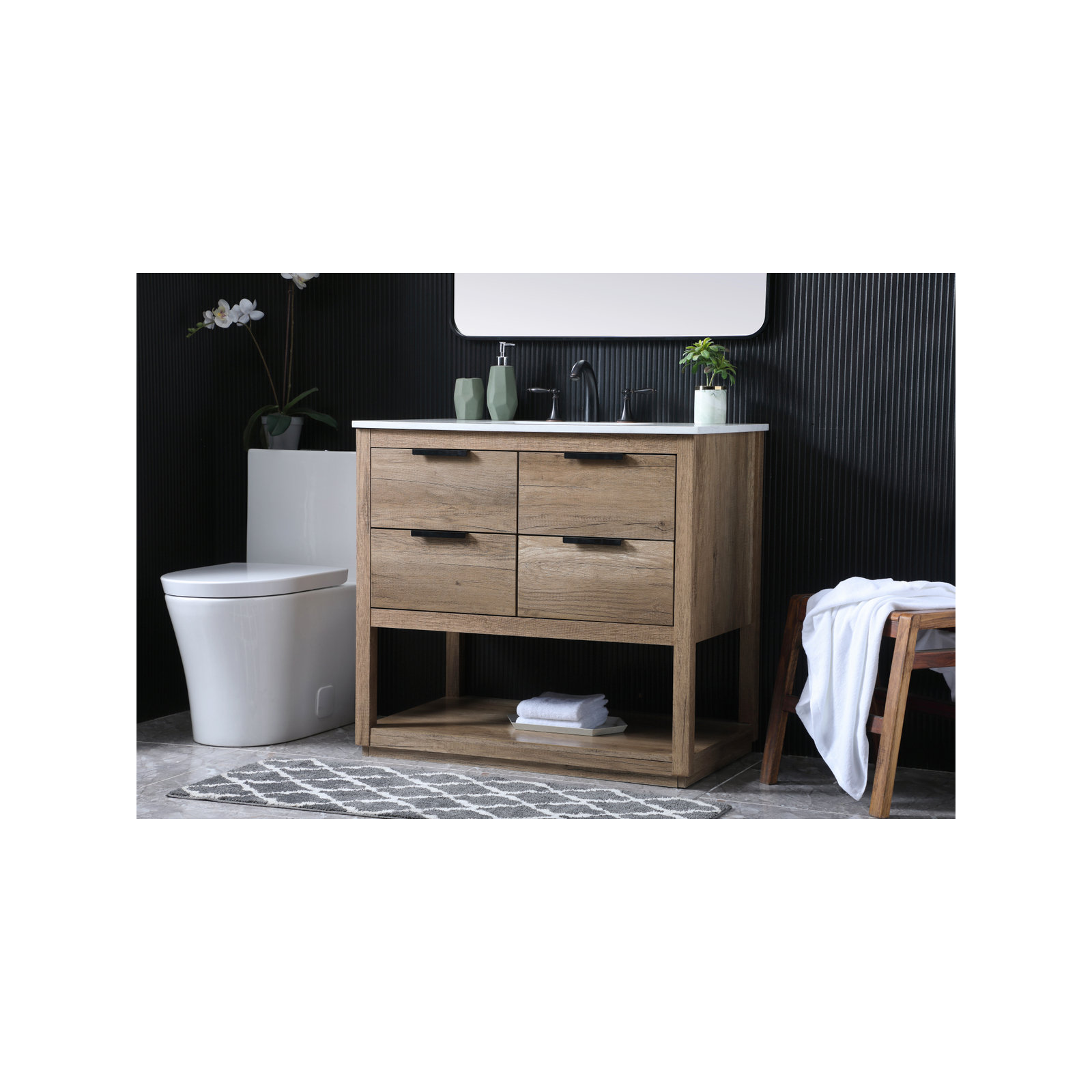 Felicity 36'' Single Bathroom Vanity, Natural Oak