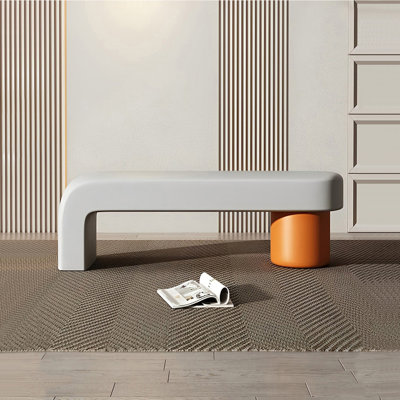 Banc rembourré en similicuir Light Luxury