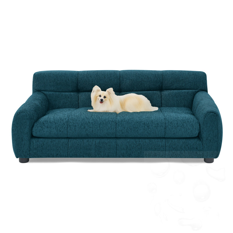 Rectangular Pet Sofa With Backrest And Armrests