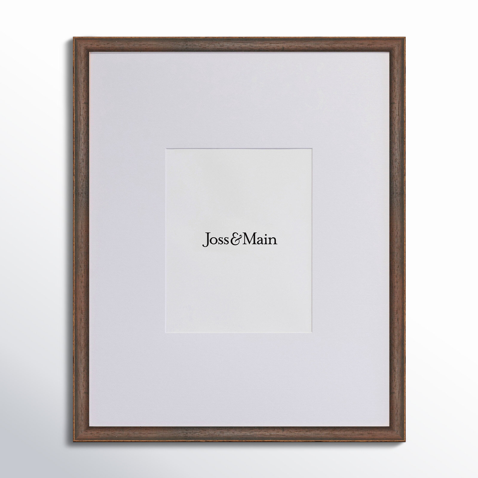 Mabe Wood Beveled Picture Frame with Mat, 12" x 18", Brown