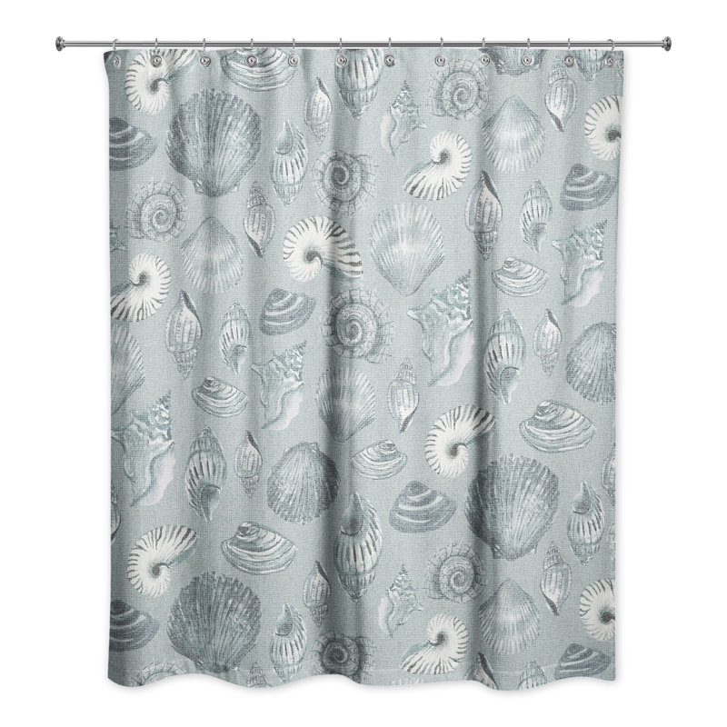 Rideau de douche simple Ariew, Bleu