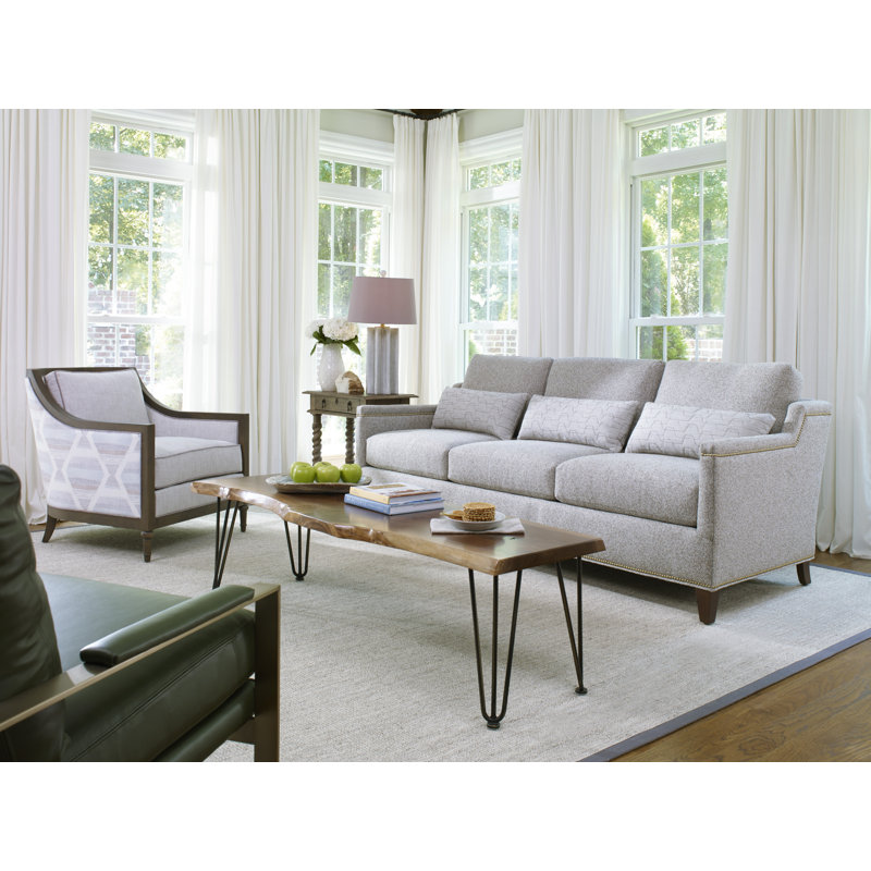 Vivian 30" W Armchair, 8789 Indigo 100% Polyester, Almond Buff