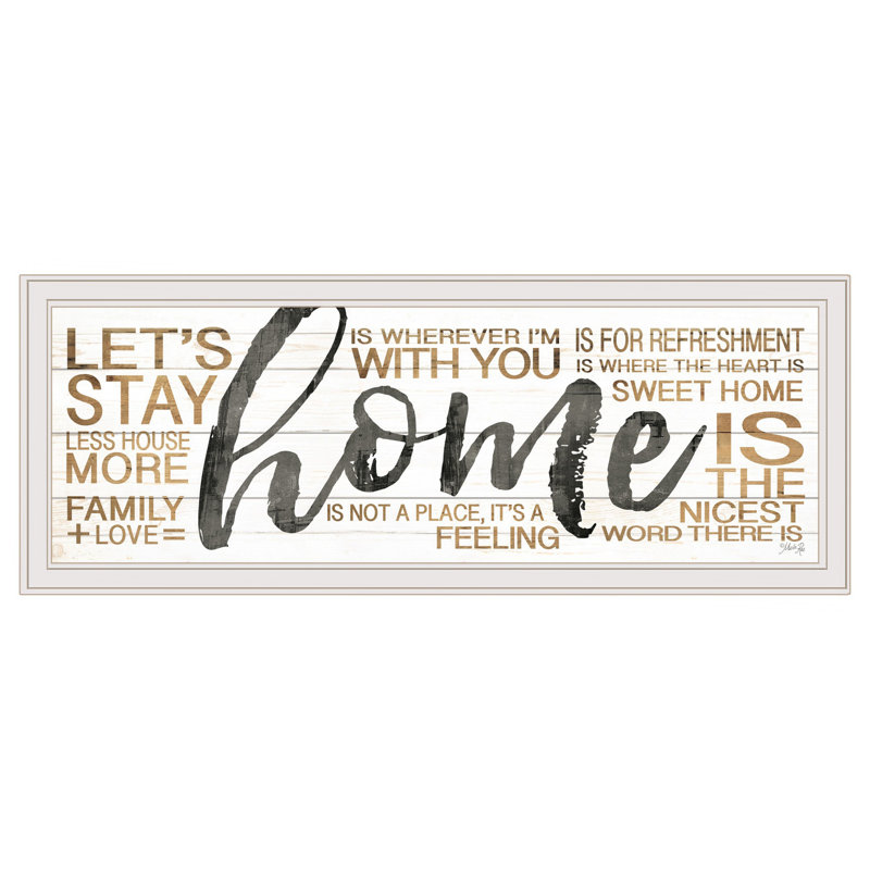 «Home» par Marla Rae, reproduction encadrée prête à accrocher, cadre blanc