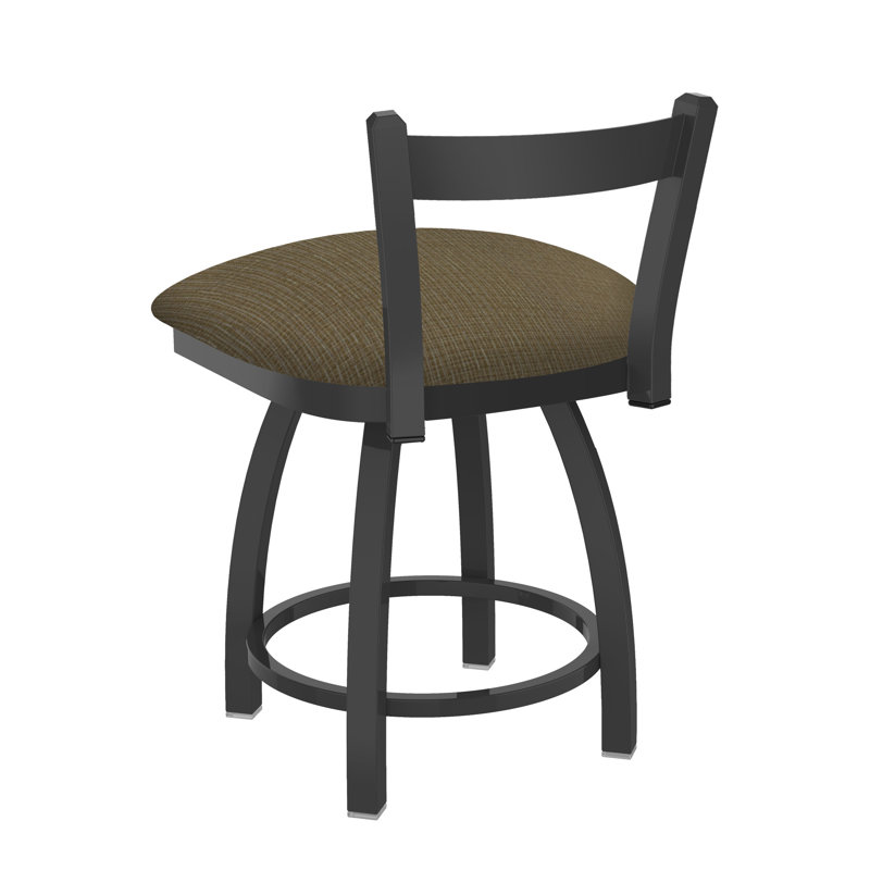Tabouret de coiffeuse en métal Catalina, Étain, Tissu liège graphique