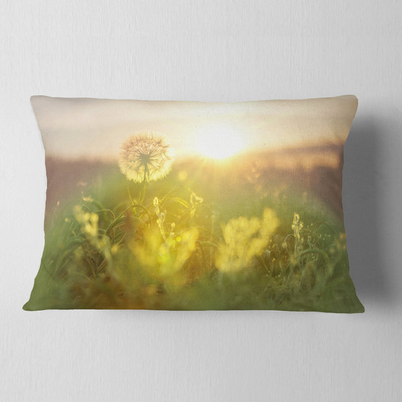Coussin lombaire en fleur pissenlit floral