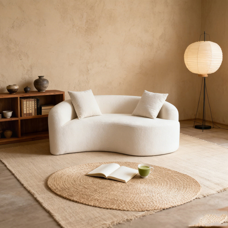 Canapé modulaire en chenille Boneless, Blanc
