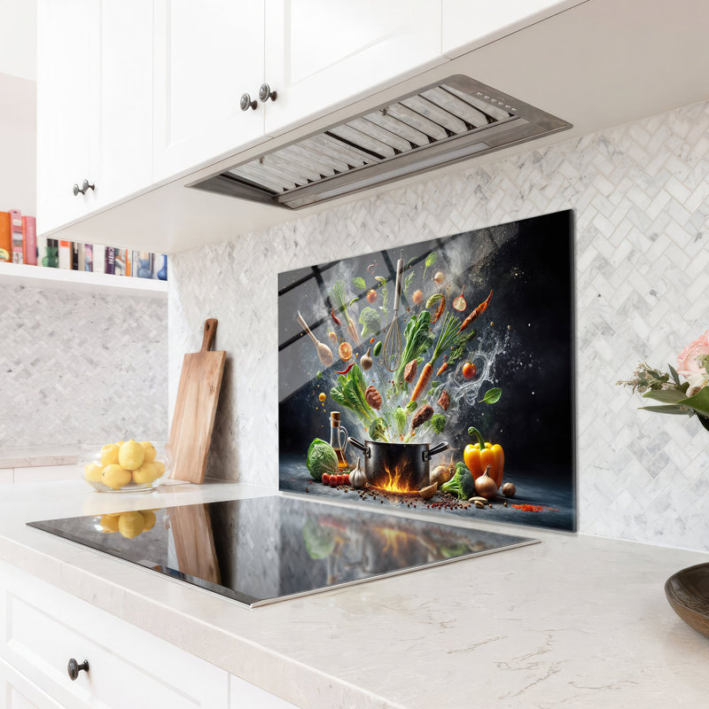 Dosseret en verre trempé Flavour Explosion - Décoration murale de cuisine, H 12 po x l 17 po