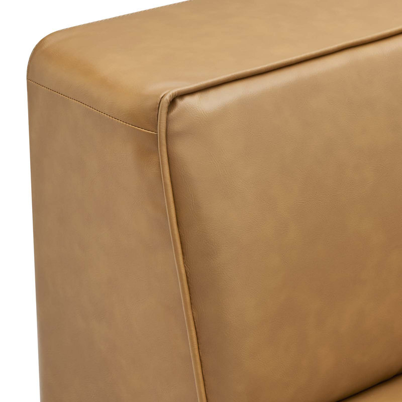 Mingle Vegan Leather 7-Piece Sectional Sofa, Tan Faux Leather