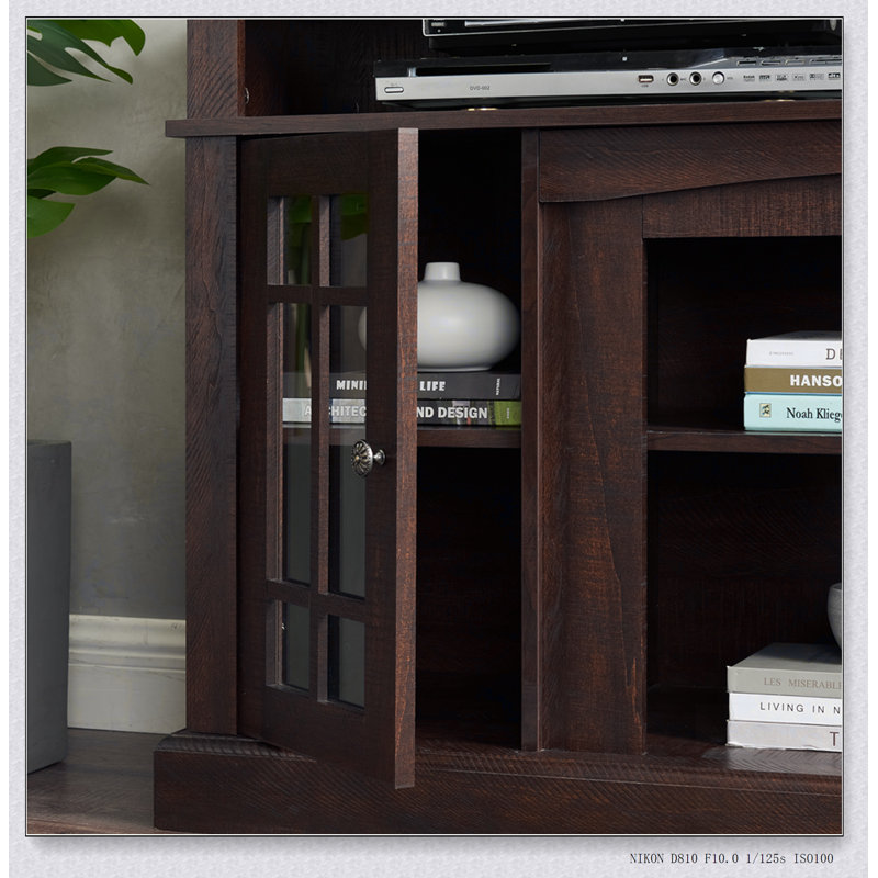 TV Stand for TV Up to 60", Media Console with Open and Closed Storage Space, Espresso