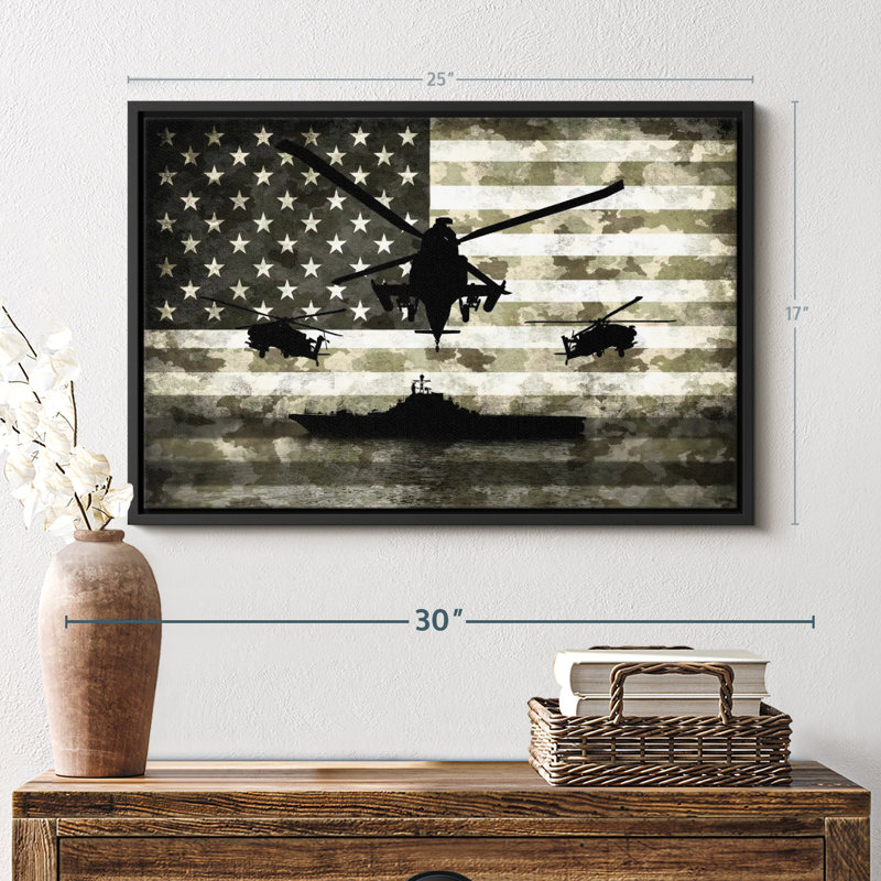 Militaire «Marine Camo USA Flag», H 17 po x l 25 po