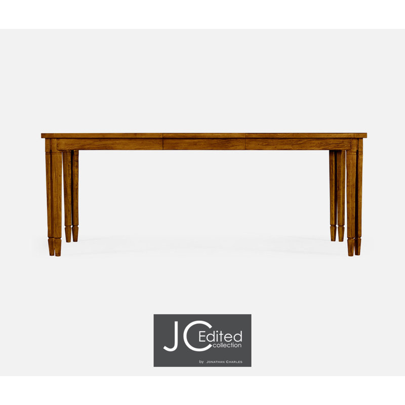 Casually Country Solid Wood Dining Table, Country Farmhouse Walnut
