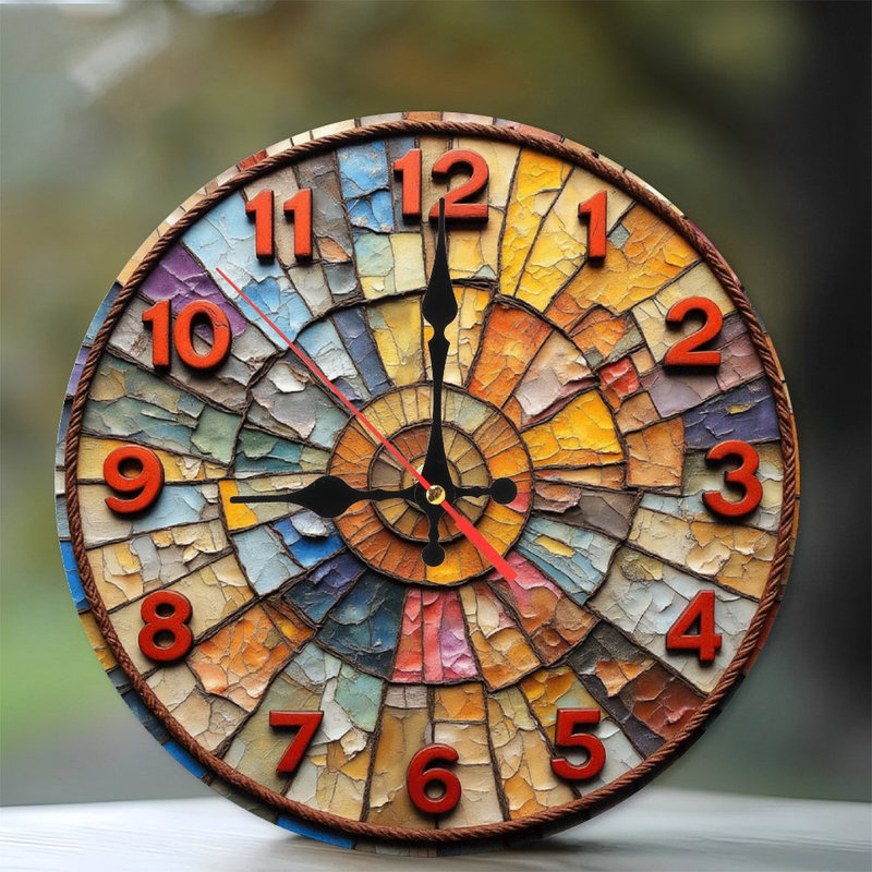 Horloge murale rétro en mosaïque