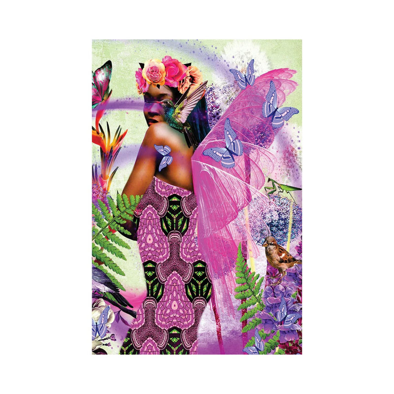 Beautiful Wings Pink 1 Piece Wrapped Canvas Wall Art, 30.48 cm H x 45.72 cm W