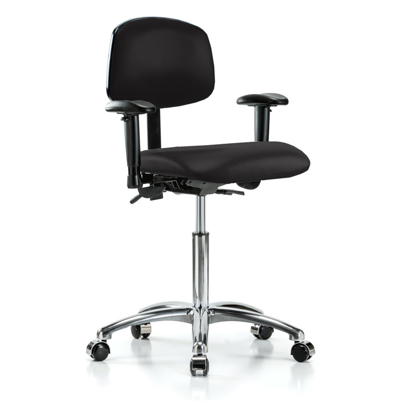 Vinyl Drafting Chair, Black