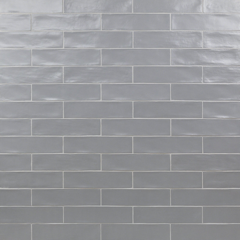 Strait 3'' W x 12'' L Ceramic Subway Singular Tile, Gray