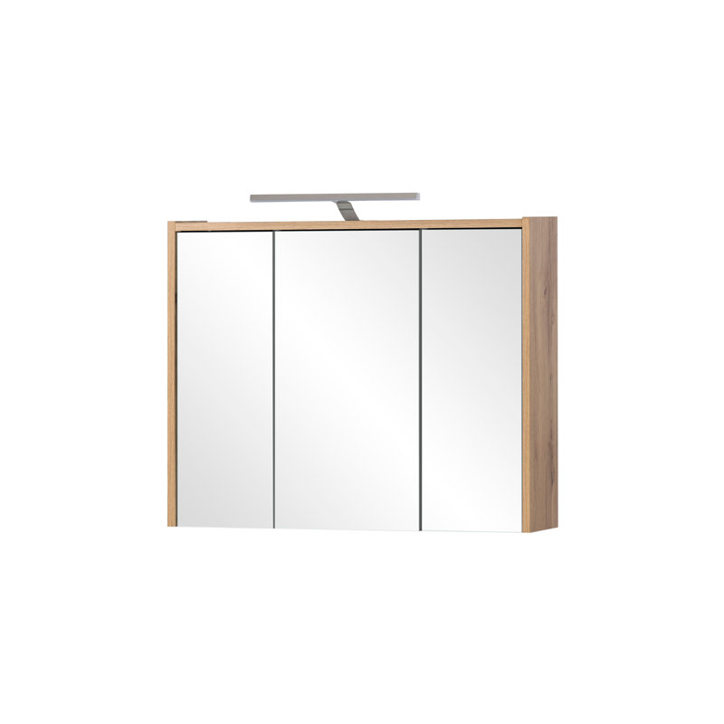Chickamauga 74.5mm W 64mm H Surface Framed Medicine Cabinet Mirror 6 Adjustable, Brown/Silver