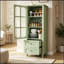 Armoire avec portes en verre et double tiroir-2131794615