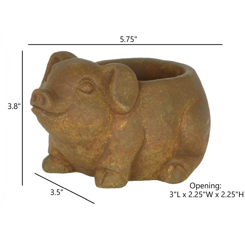 Baebel Statue Planter, 4" H x 3.5" W x 6.5" D, Brown