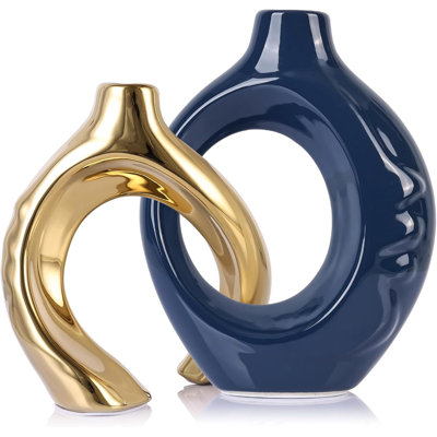 Ensemble de 2 vases en céramique Boho Modern