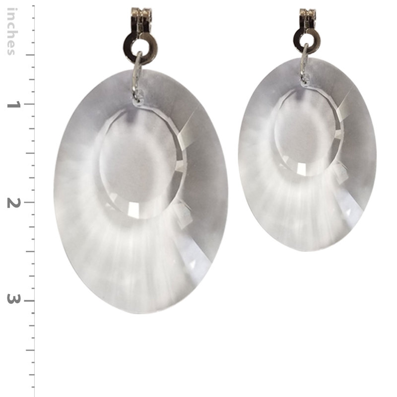 Chaînes de sac de ventilateur de plafond en forme de cristal ovale, Laiton poli