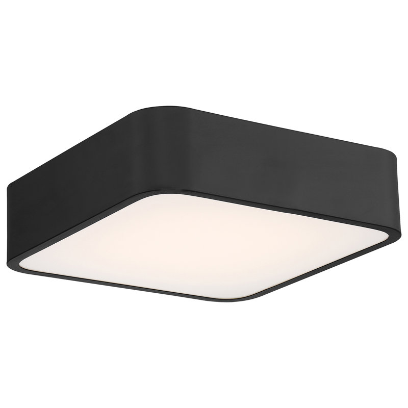 Granada LED Flush Mount, 3.25" H x 12" W x 12" D, Black, 4000K