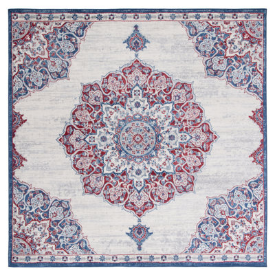 Tapis Arvillia en ivoire / rouge